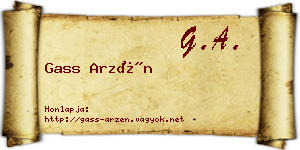 Gass Arzén névjegykártya